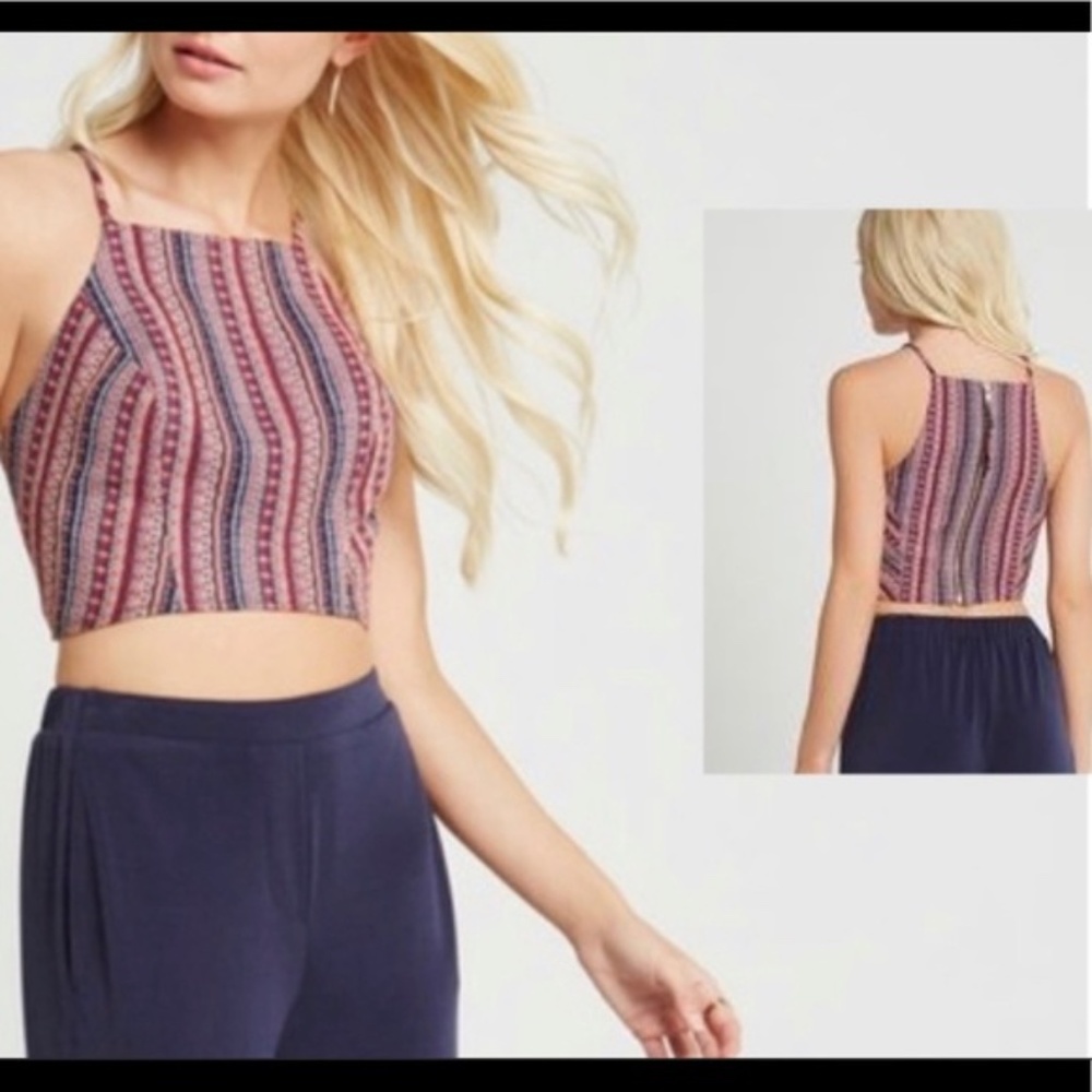 Bcbgeneration Cropped Halter Top Aztec Print, 4 - image 7